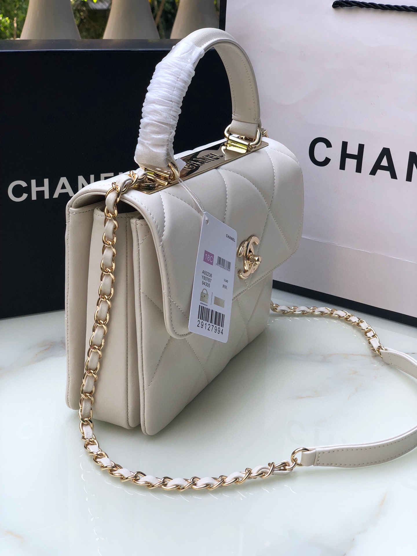 Ch**el Trendy CC Handbag White