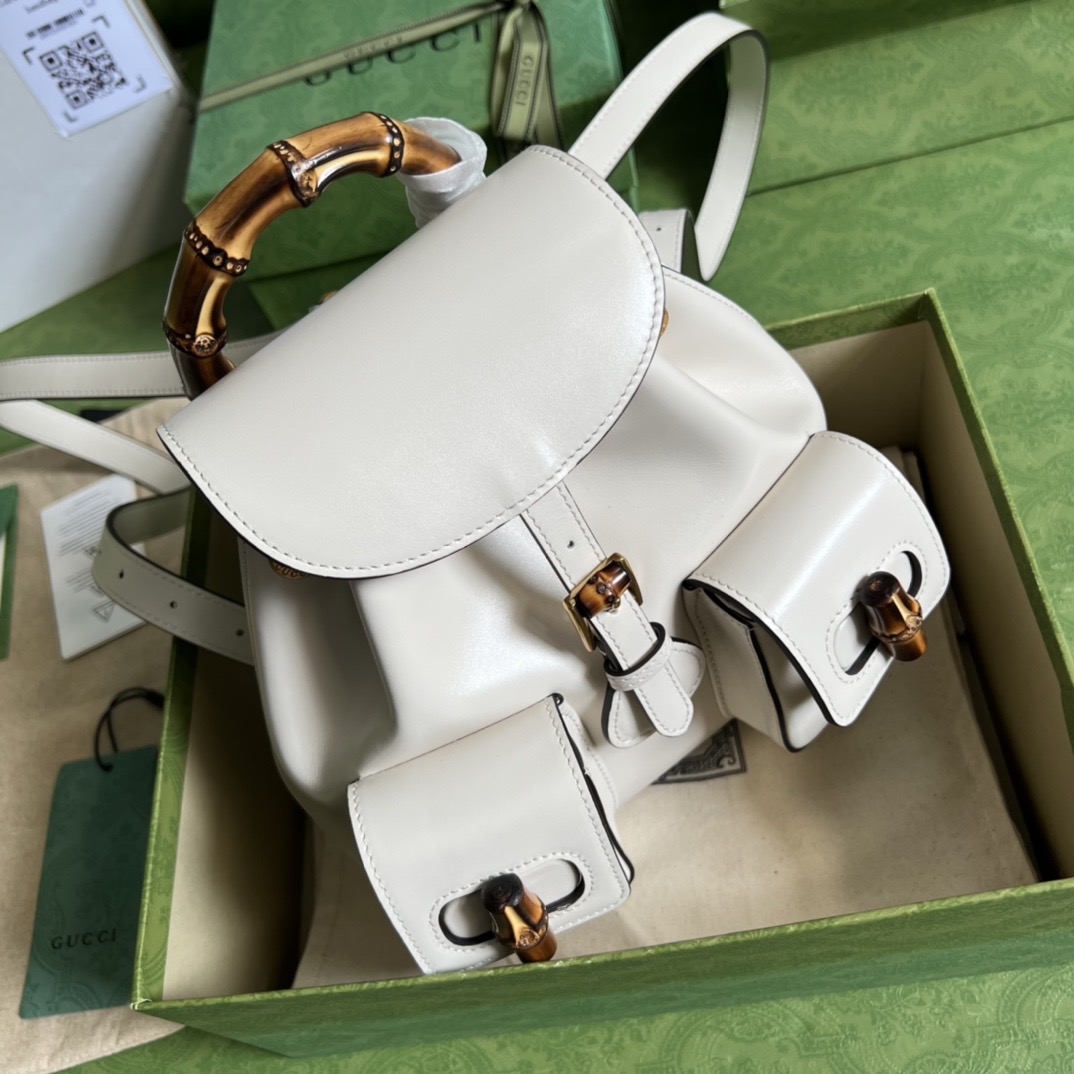 Gvc*1 Bamboo Small Backpack White 702101
