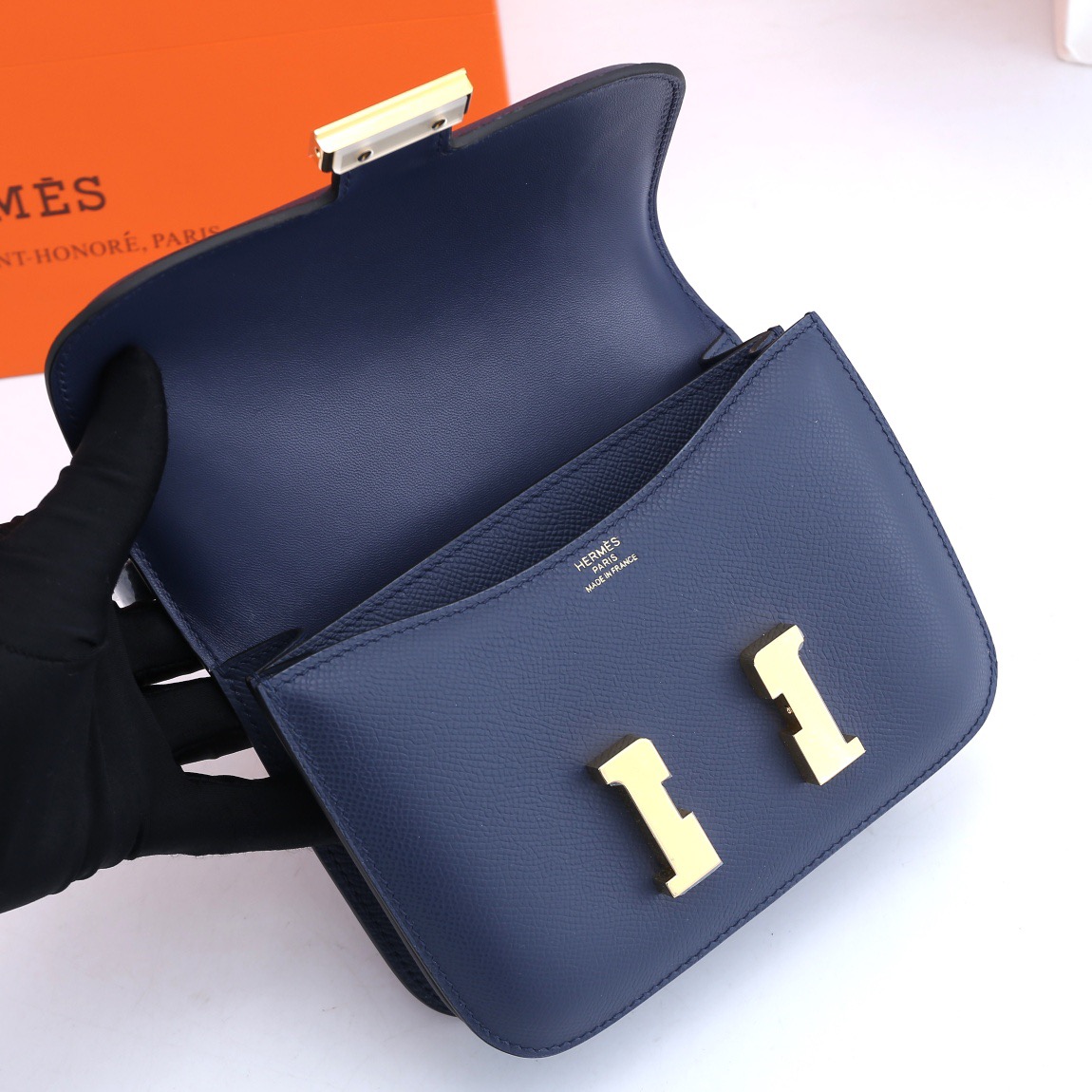 H**me5 Constance Bag Gold Blue 19CM