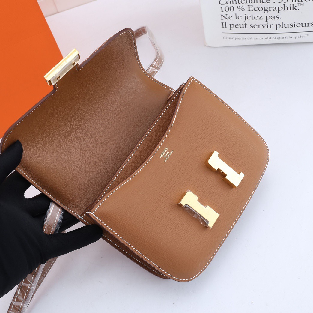 H**me5 Constance Bag Gold Brown 19CM
