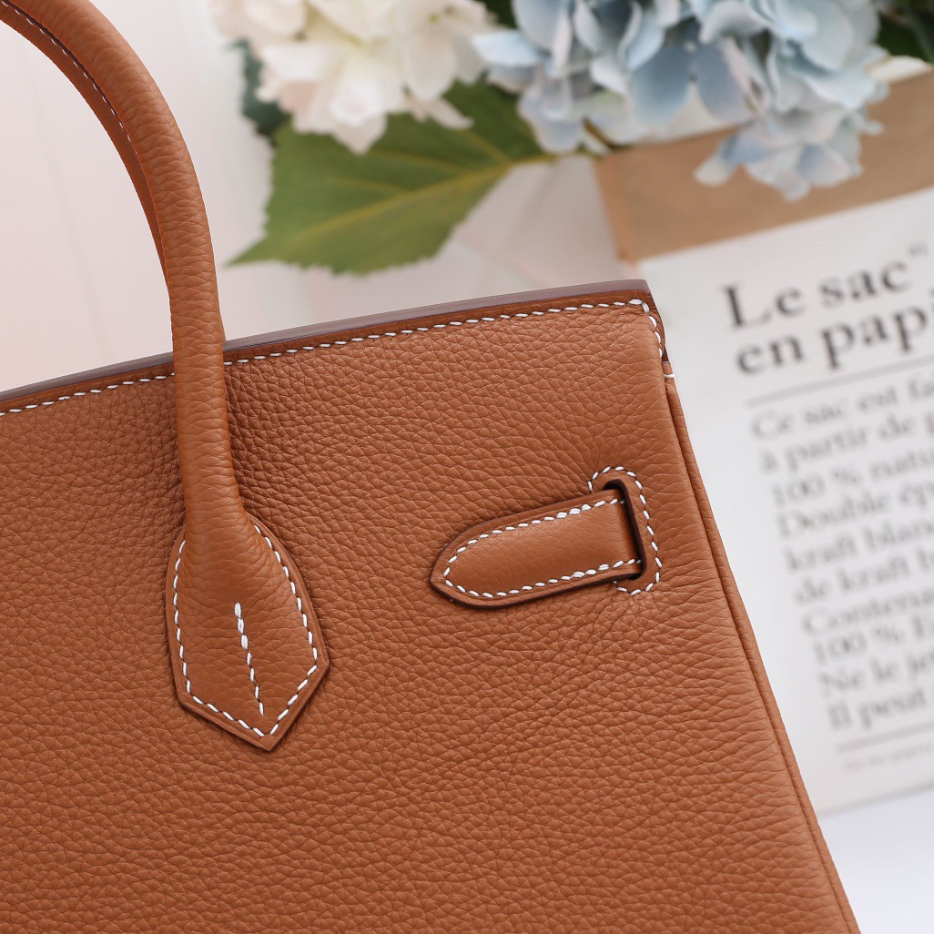 H**me5 original togo leather birkin 30cm bag in Coffee