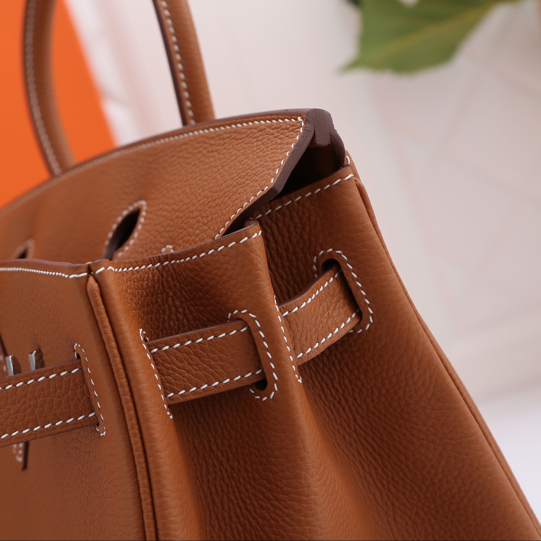 H**me5 original togo leather birkin 30cm bag in Coffee