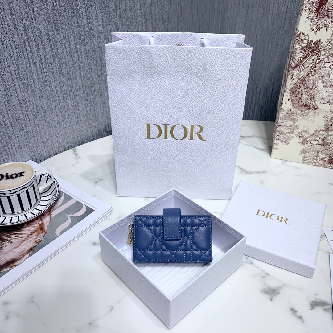 D10r Lady Lambskin Wallet Blue 