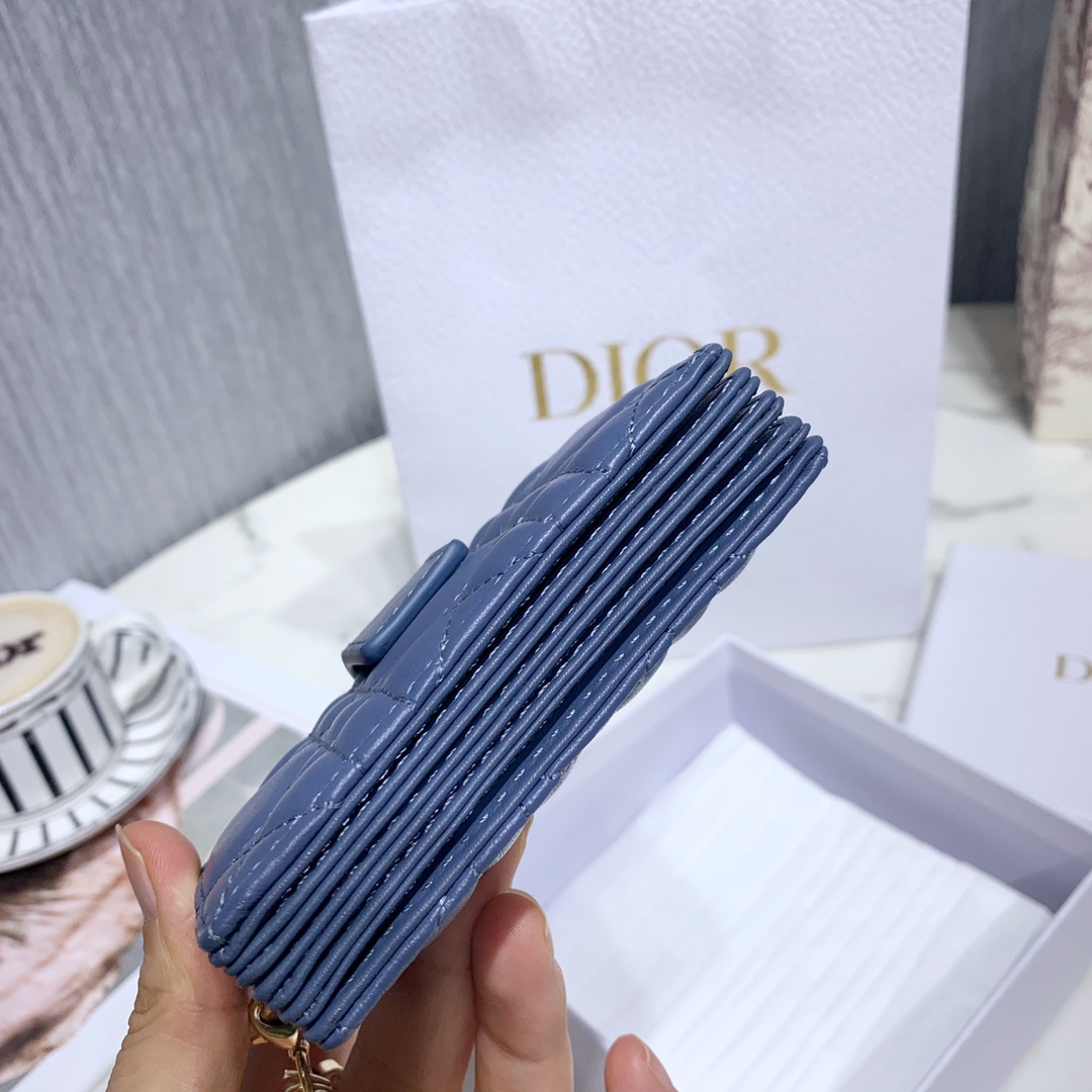 D10r Lady Lambskin Wallet Blue