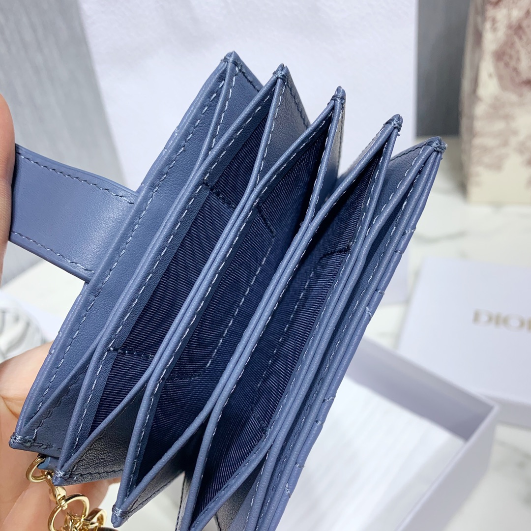 D10r Lady Lambskin Wallet Blue