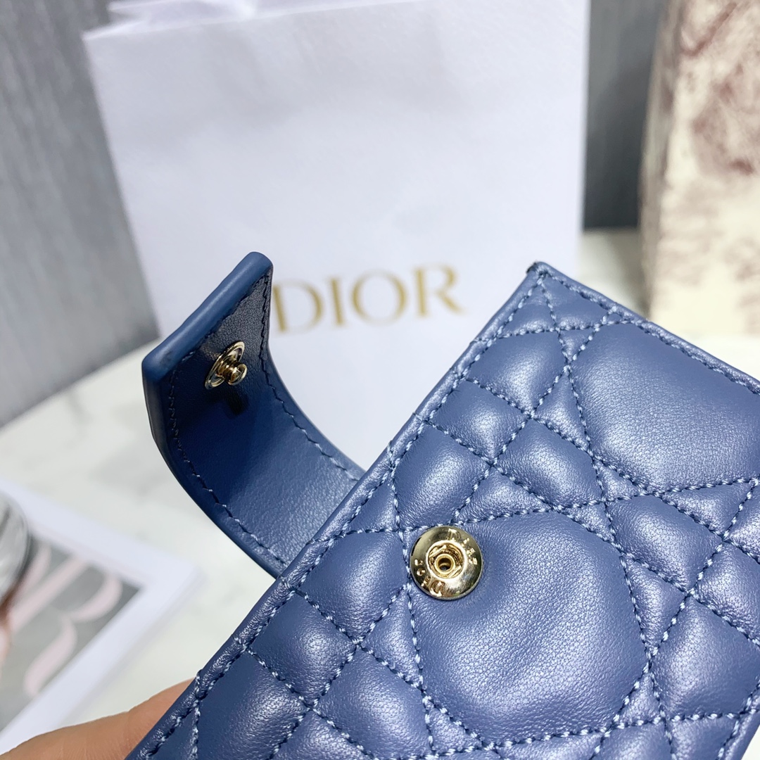 D10r Lady Lambskin Wallet Blue