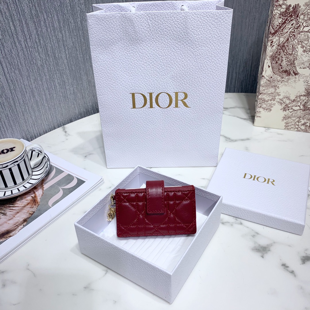 D10r Lady Lambskin Wallet Red