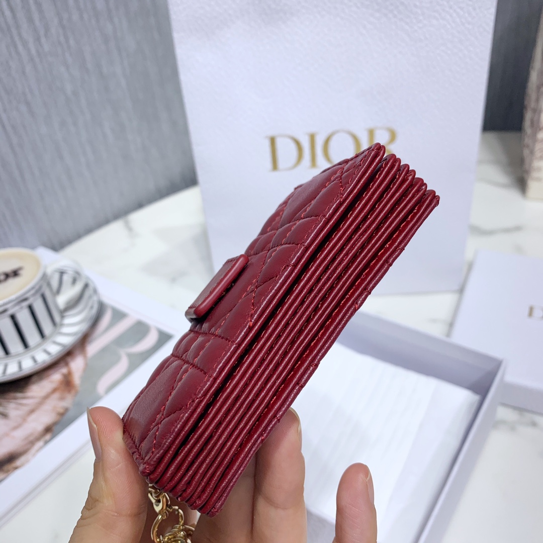 D10r Lady Lambskin Wallet Red