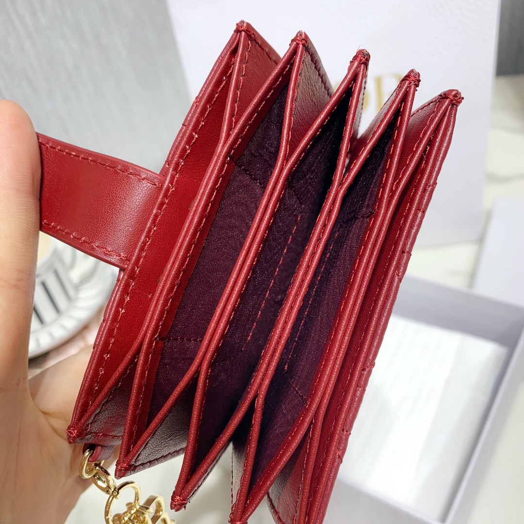 D10r Lady Lambskin Wallet Red