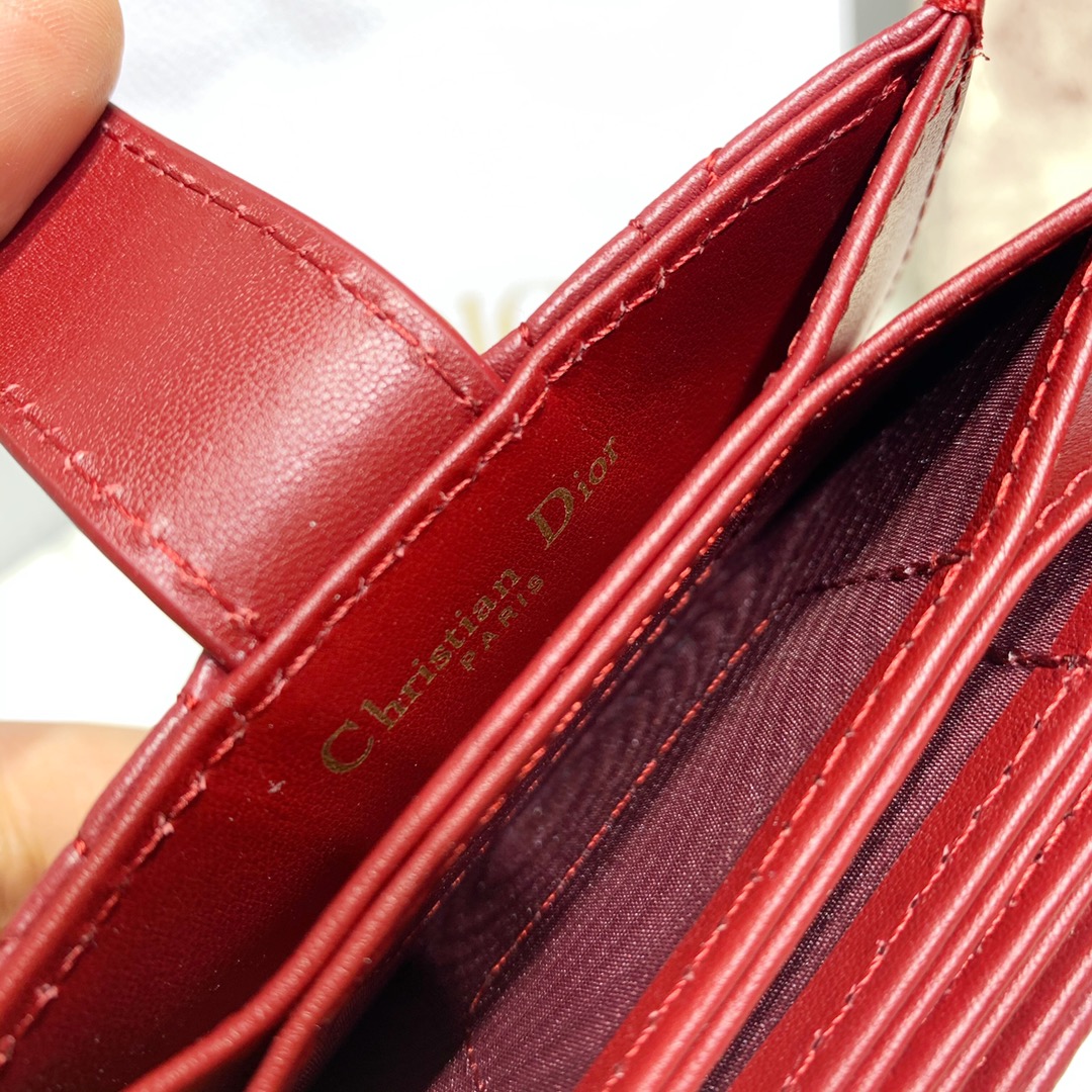 D10r Lady Lambskin Wallet Red