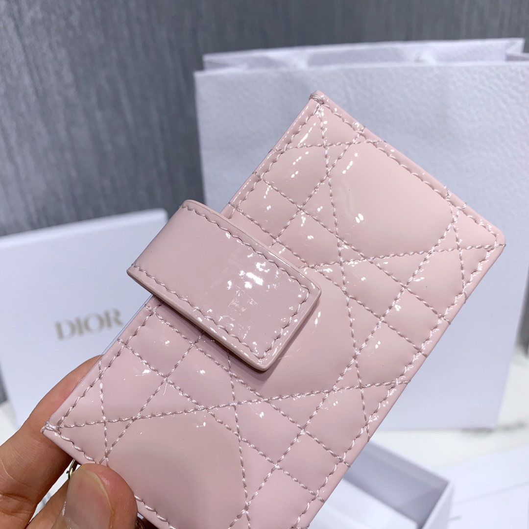 D10r Lady Patent Leather Wallet Pink