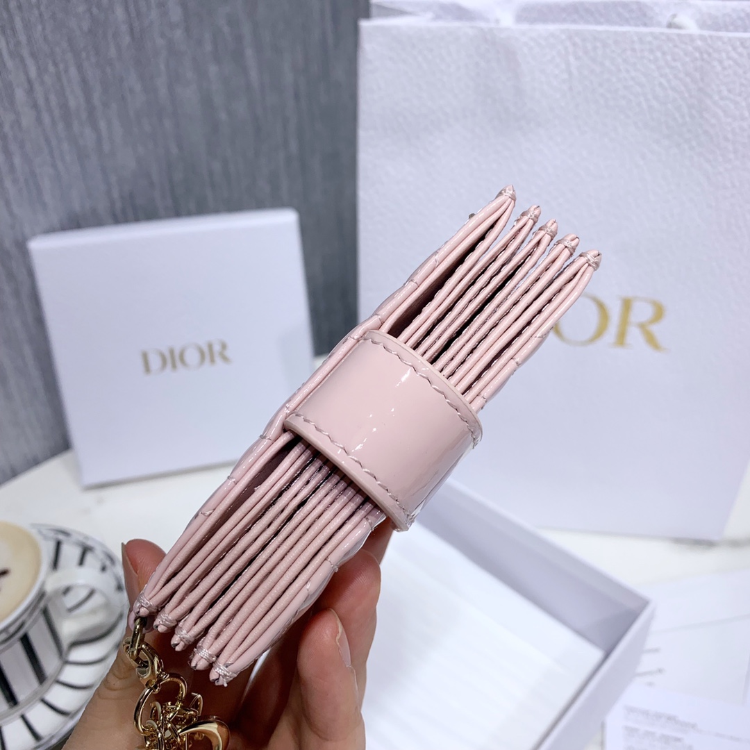 D10r Lady Patent Leather Wallet Pink