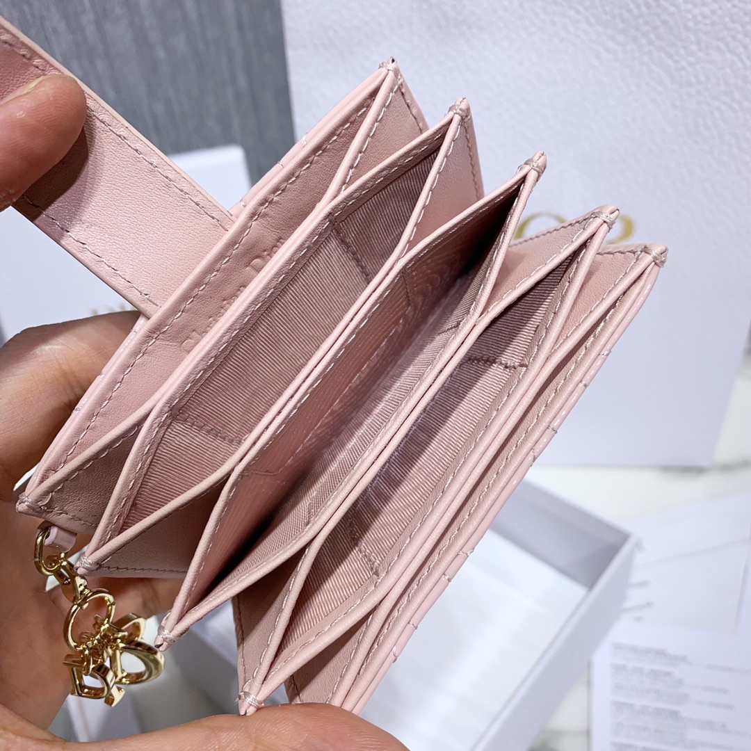 D10r Lady Patent Leather Wallet Pink