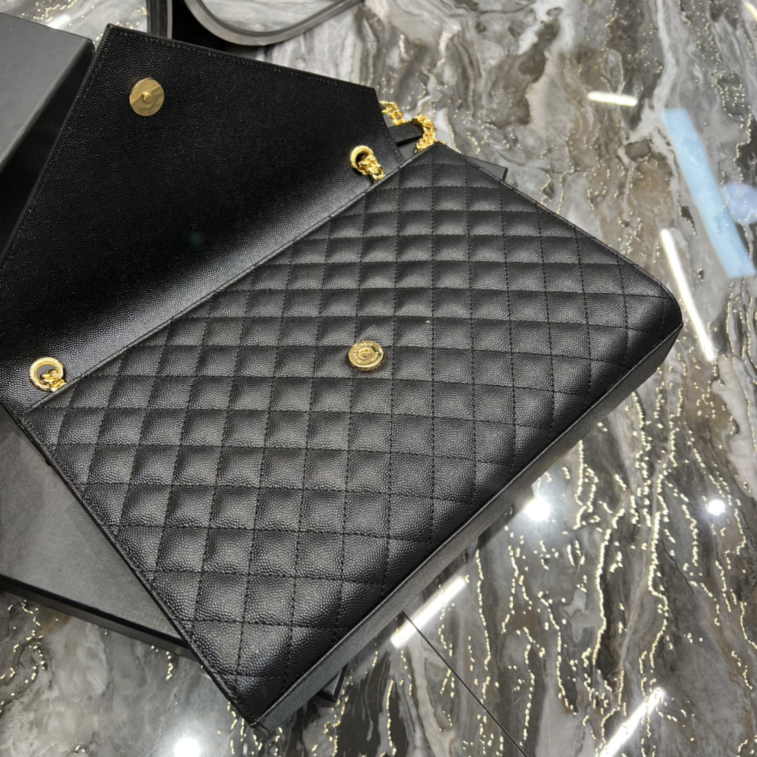 Y51 Envelope Large Bag black gold hardware