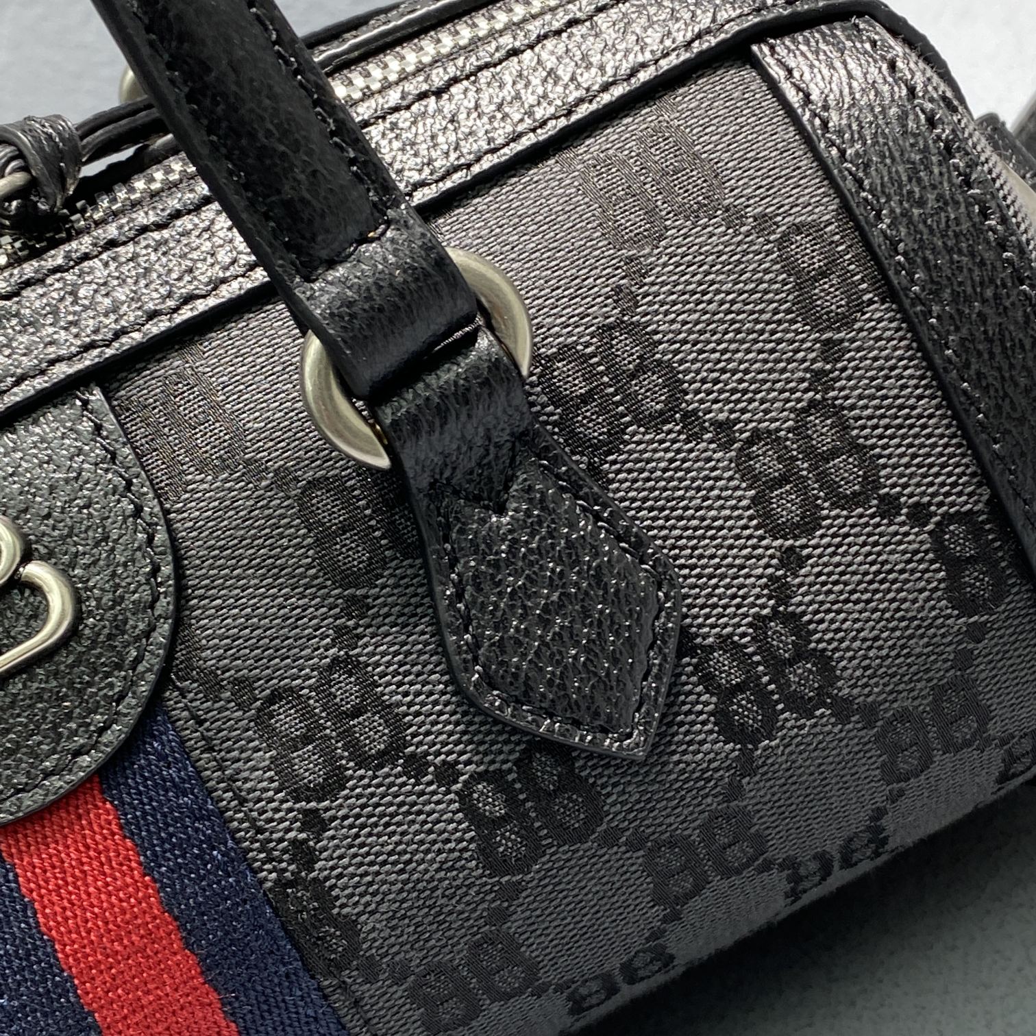 Balenciag & Gvc*1 Canvas and Leather Bag Black 2295