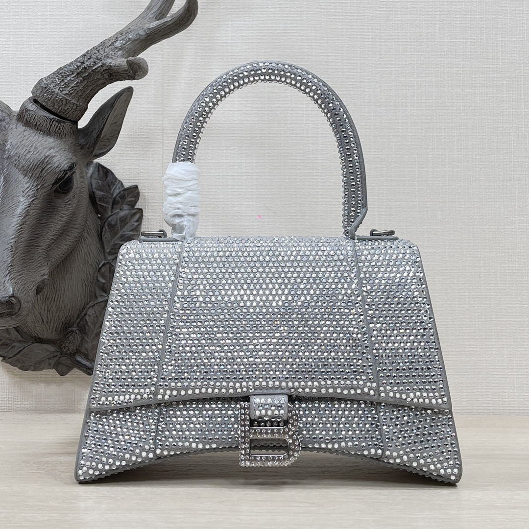 Ba1en*iaga Hourglass Handbaag 23cm Silver 