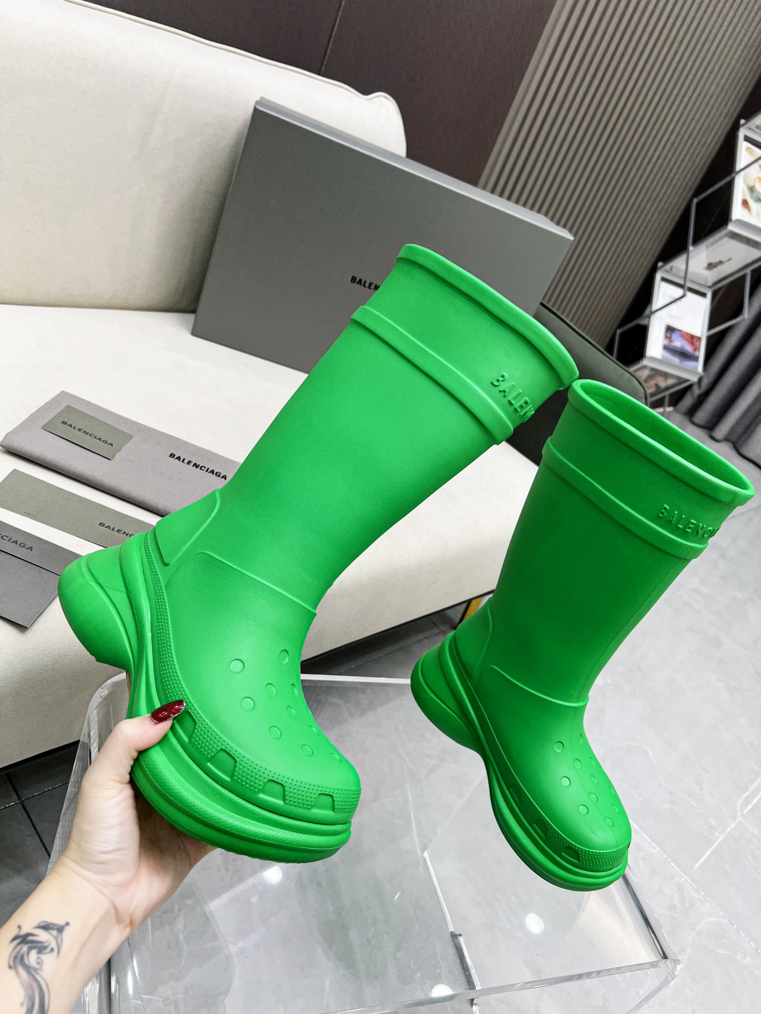Ba1en*iaga Boots Green