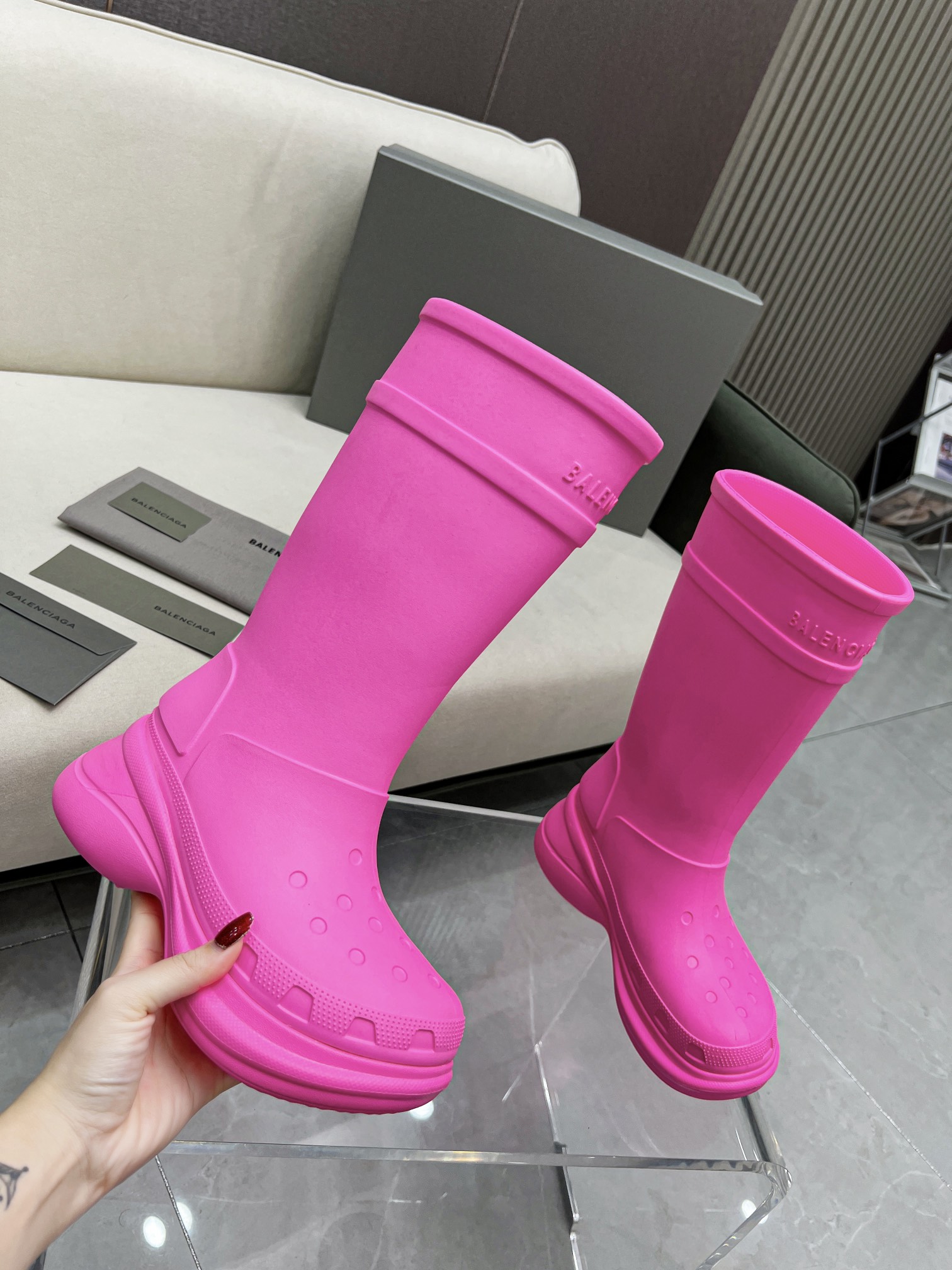 Ba1en*iaga Boots Pink