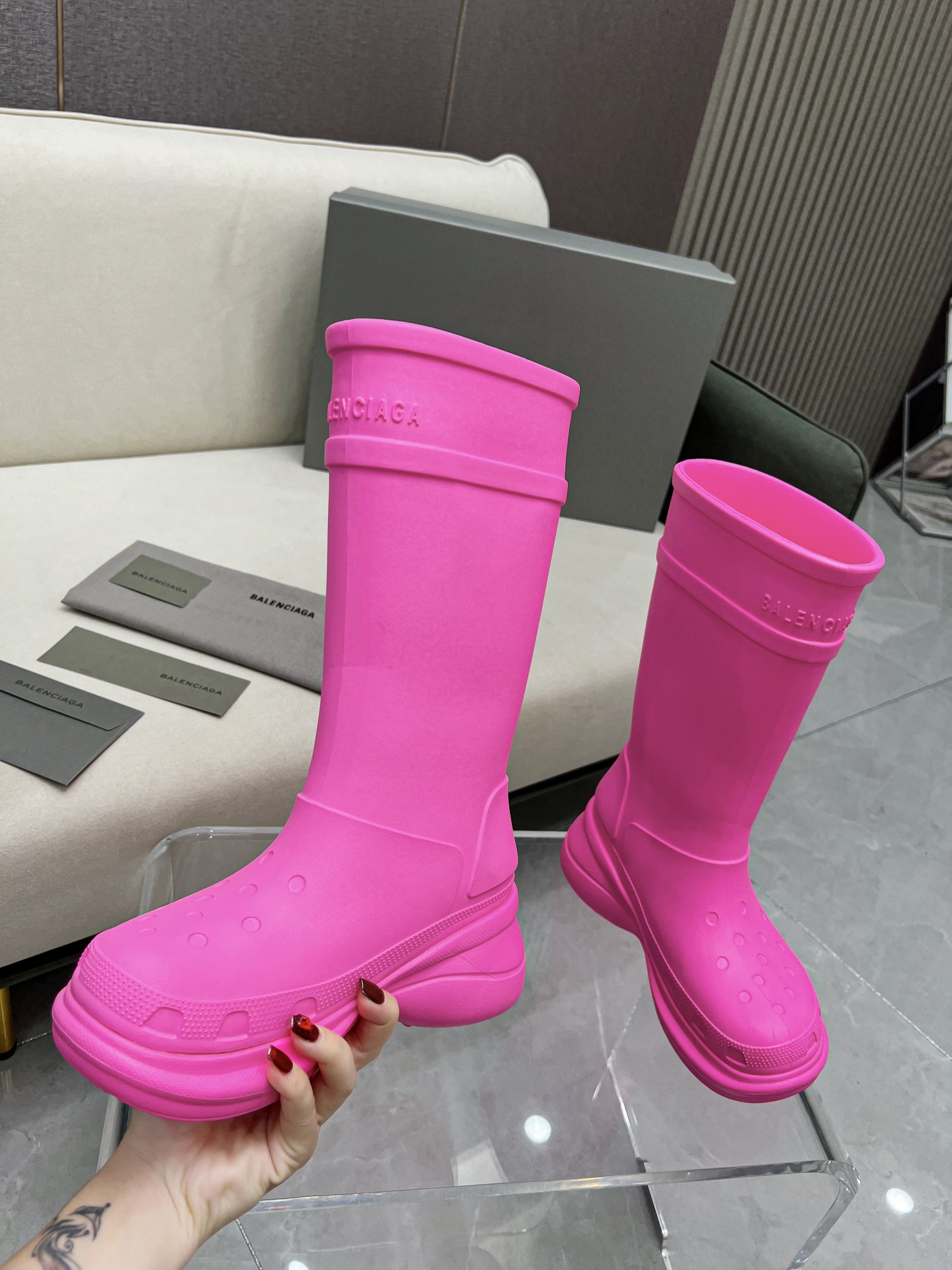 Ba1en*iaga Boots Pink