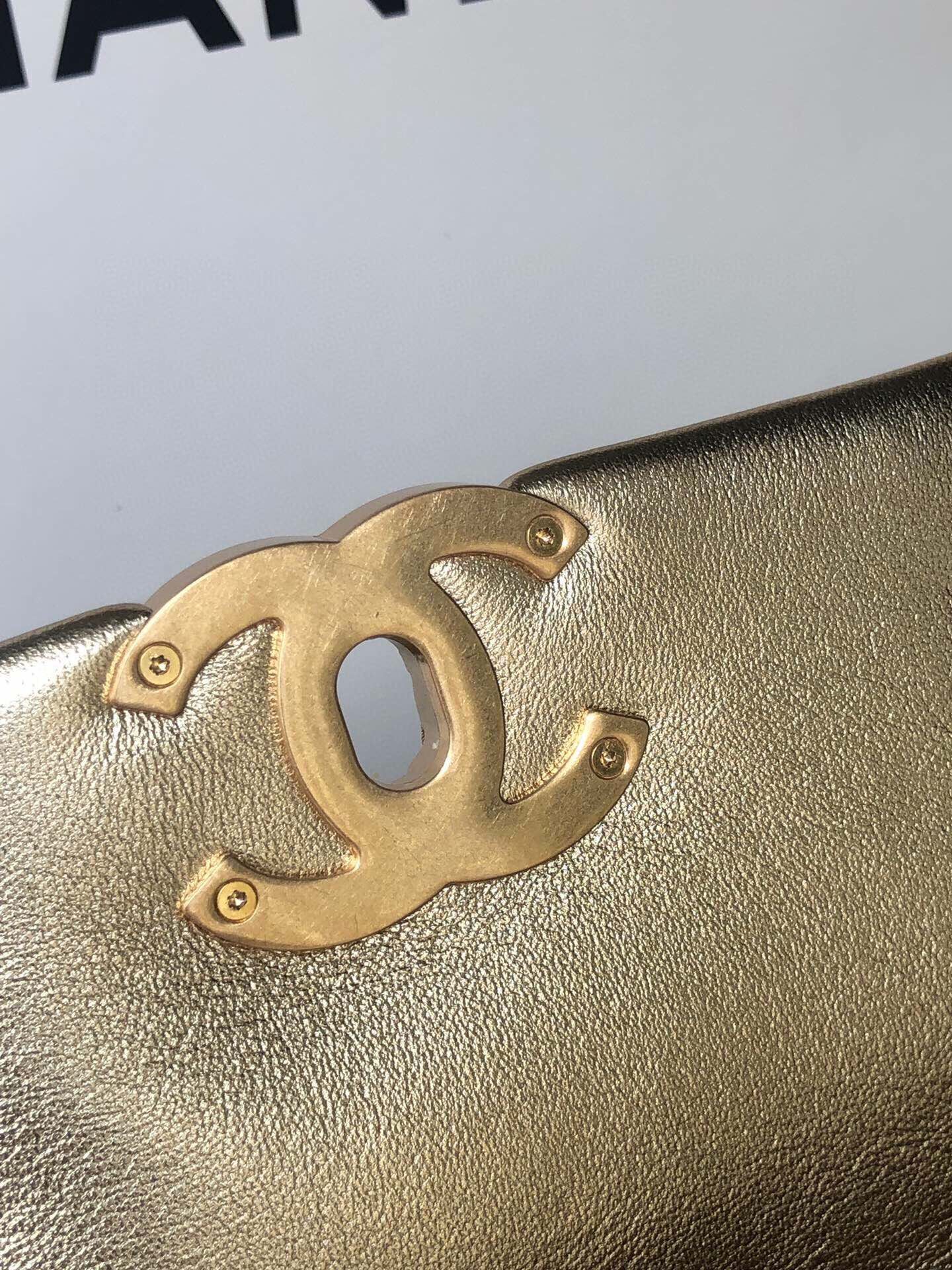 Ch**el 19 Bag 26cm Gold