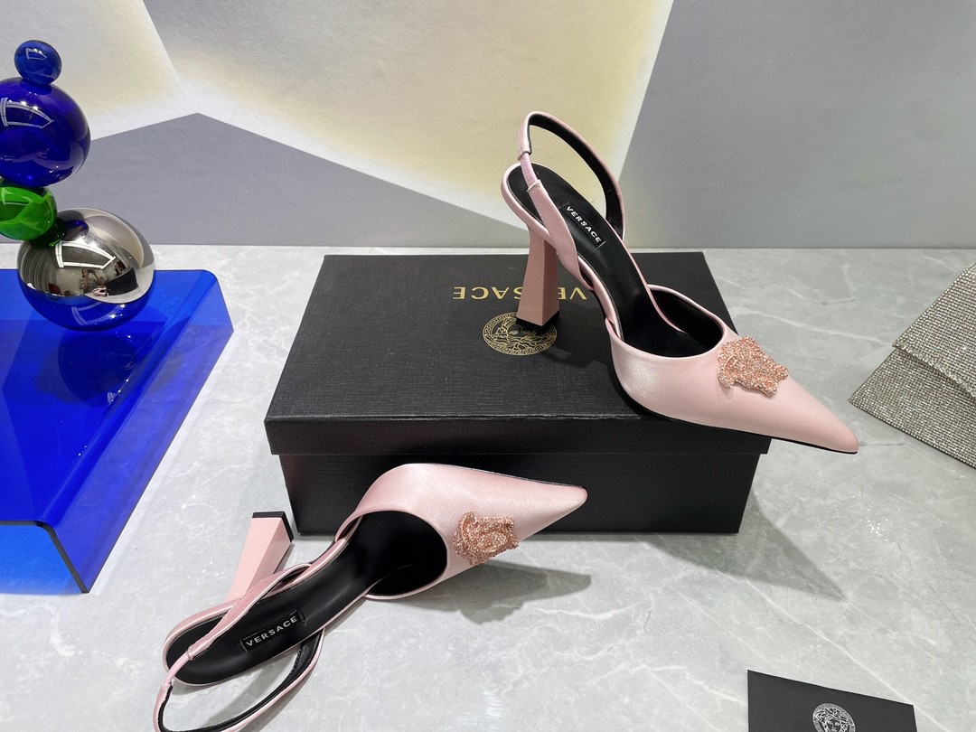 Versace Crystal Heels Pink