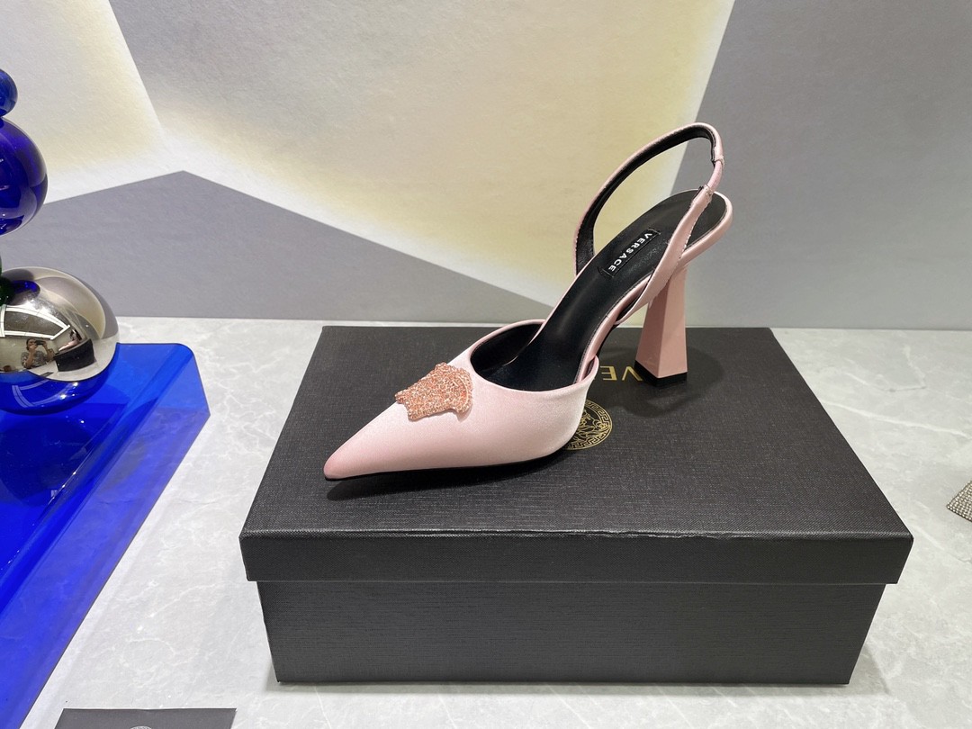 Versace Crystal Heels Pink