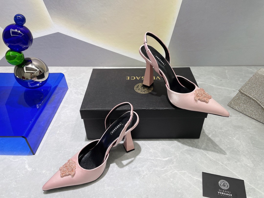 Versace Crystal Heels Pink