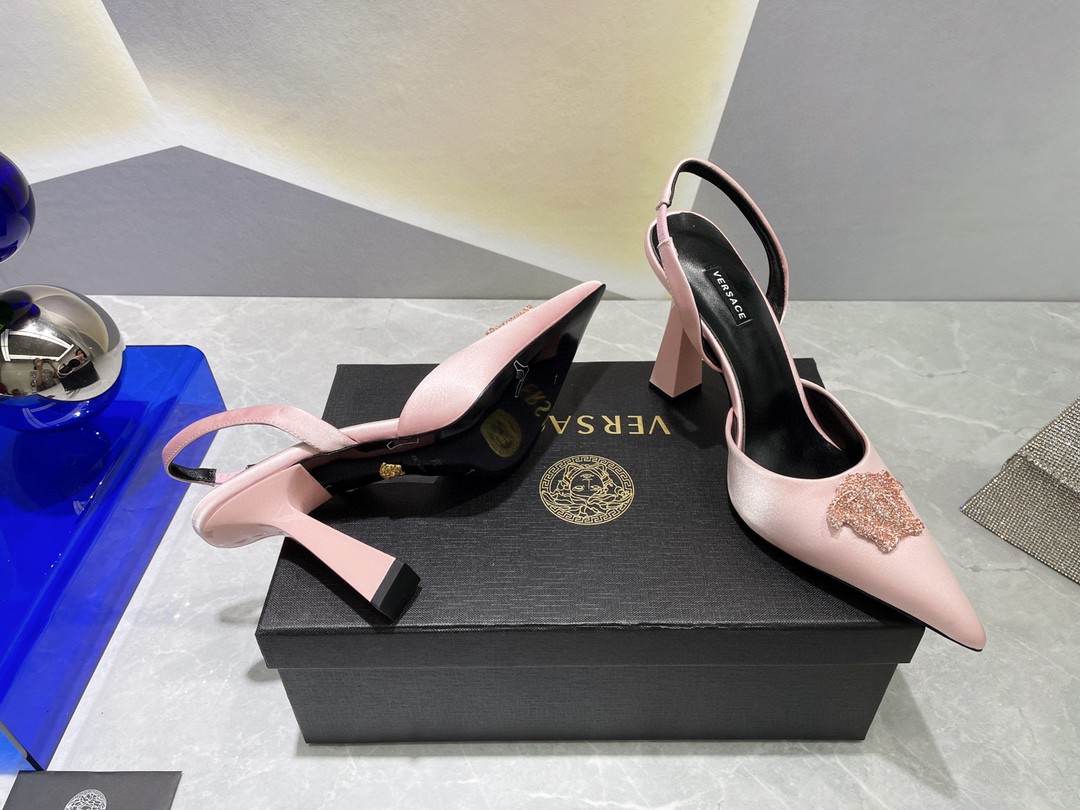 Versace Crystal Heels Pink