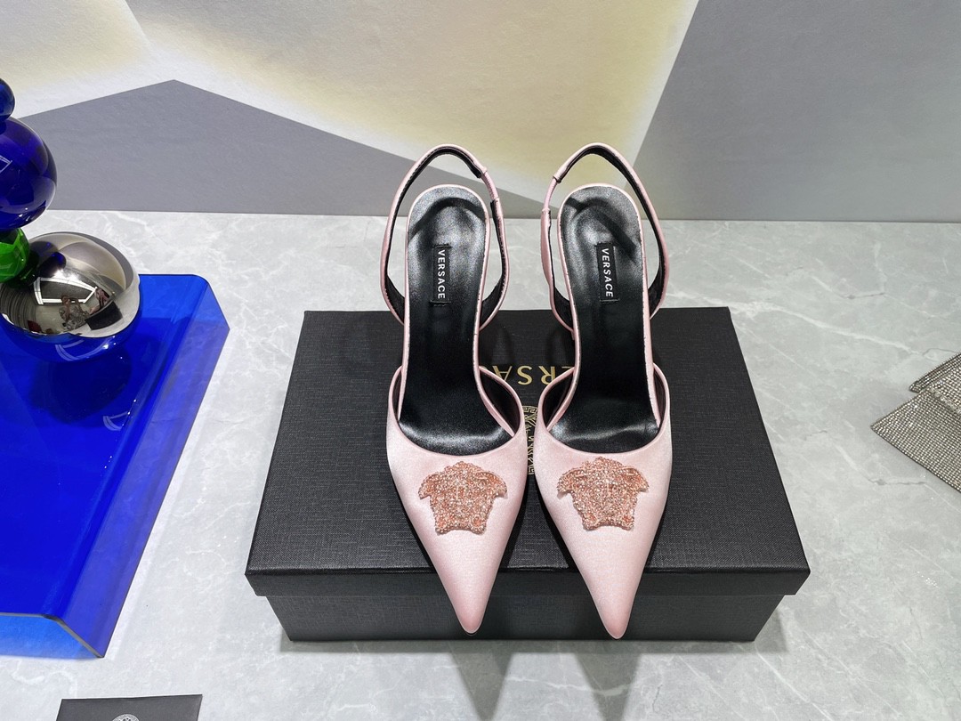 Versace Crystal Heels Pink