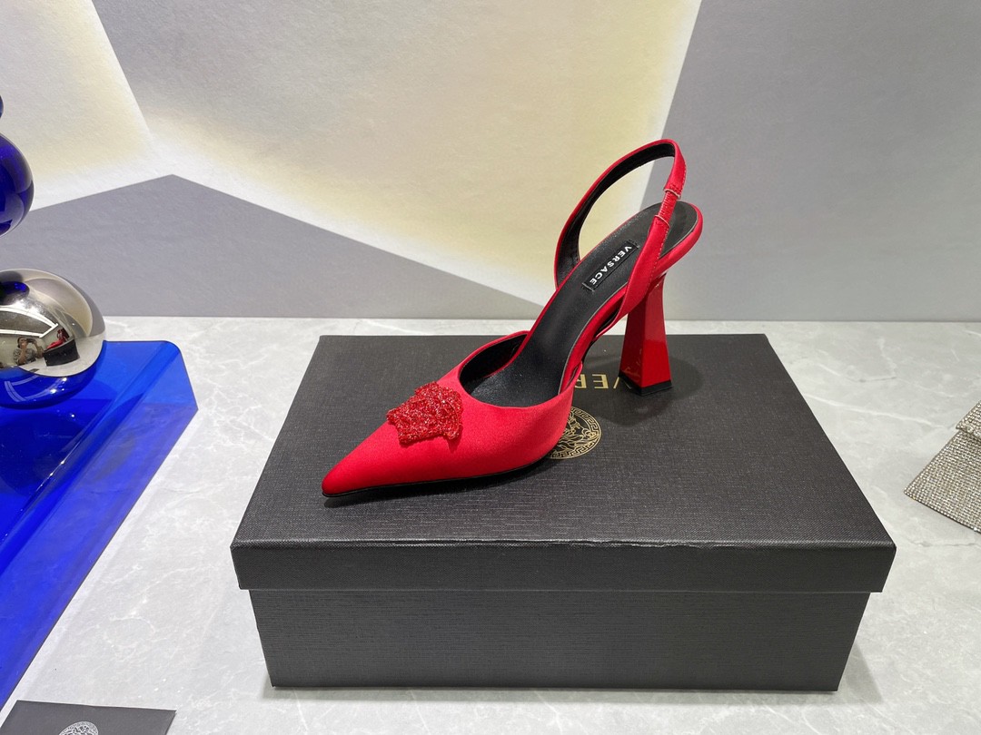 Versace Crystal Heels Red