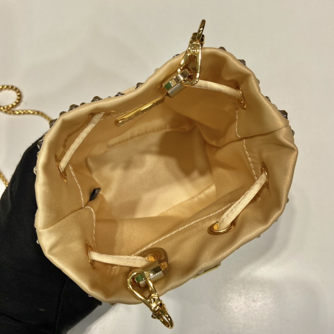 Pra*a Mini Bucket 1BD614 Bag Gold