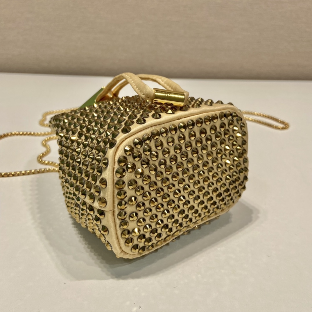 Pra*a Mini Bucket 1BD614 Bag Gold