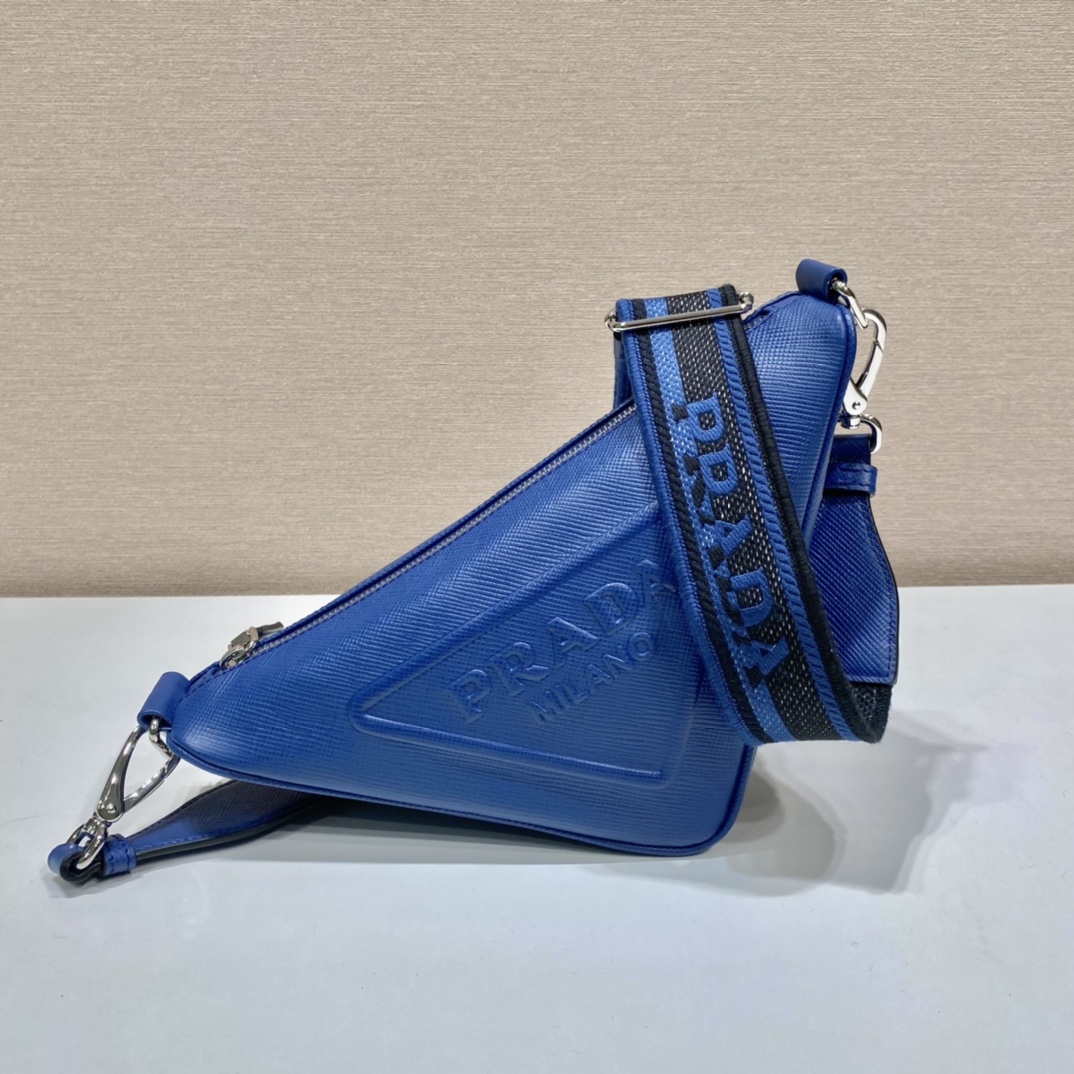 Pra*a Triangle Crossbody Bag 2VH155 Blue