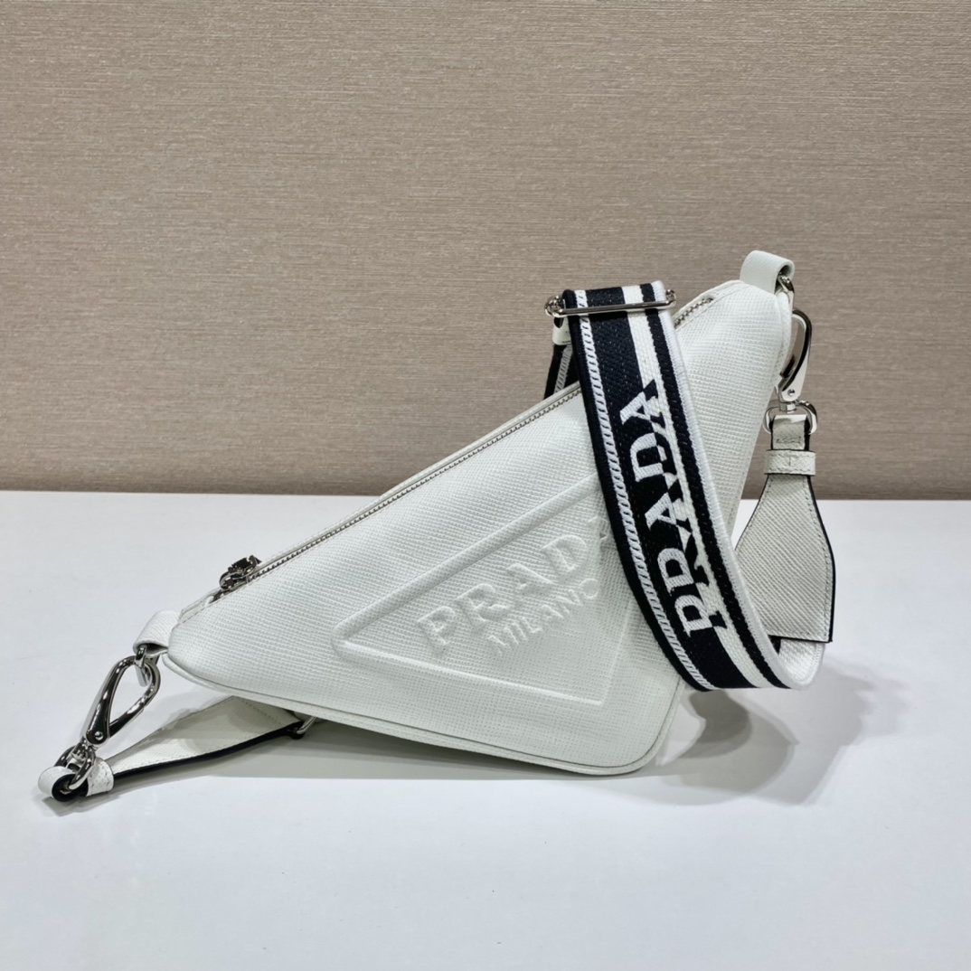 Pra*a Triangle Crossbody Bag 2VH155 White