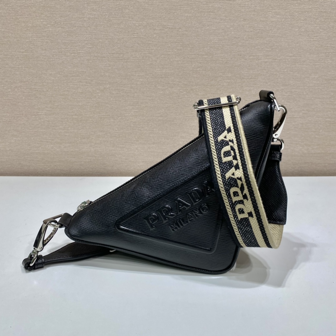 Pra*a Triangle Crossbody Bag 2VH155 Black