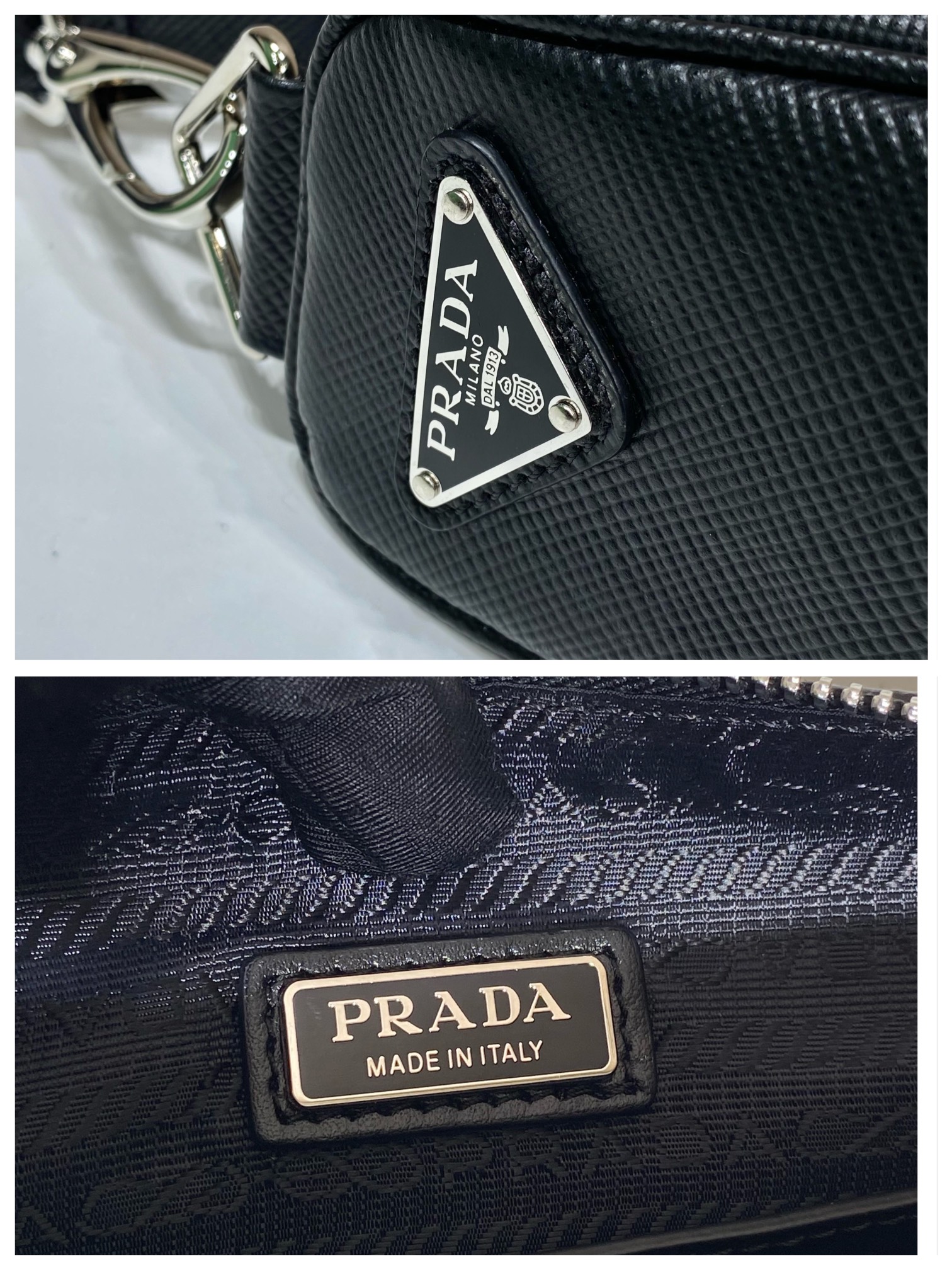 Pra*a Triangle Crossbody Bag 2VH155 Black