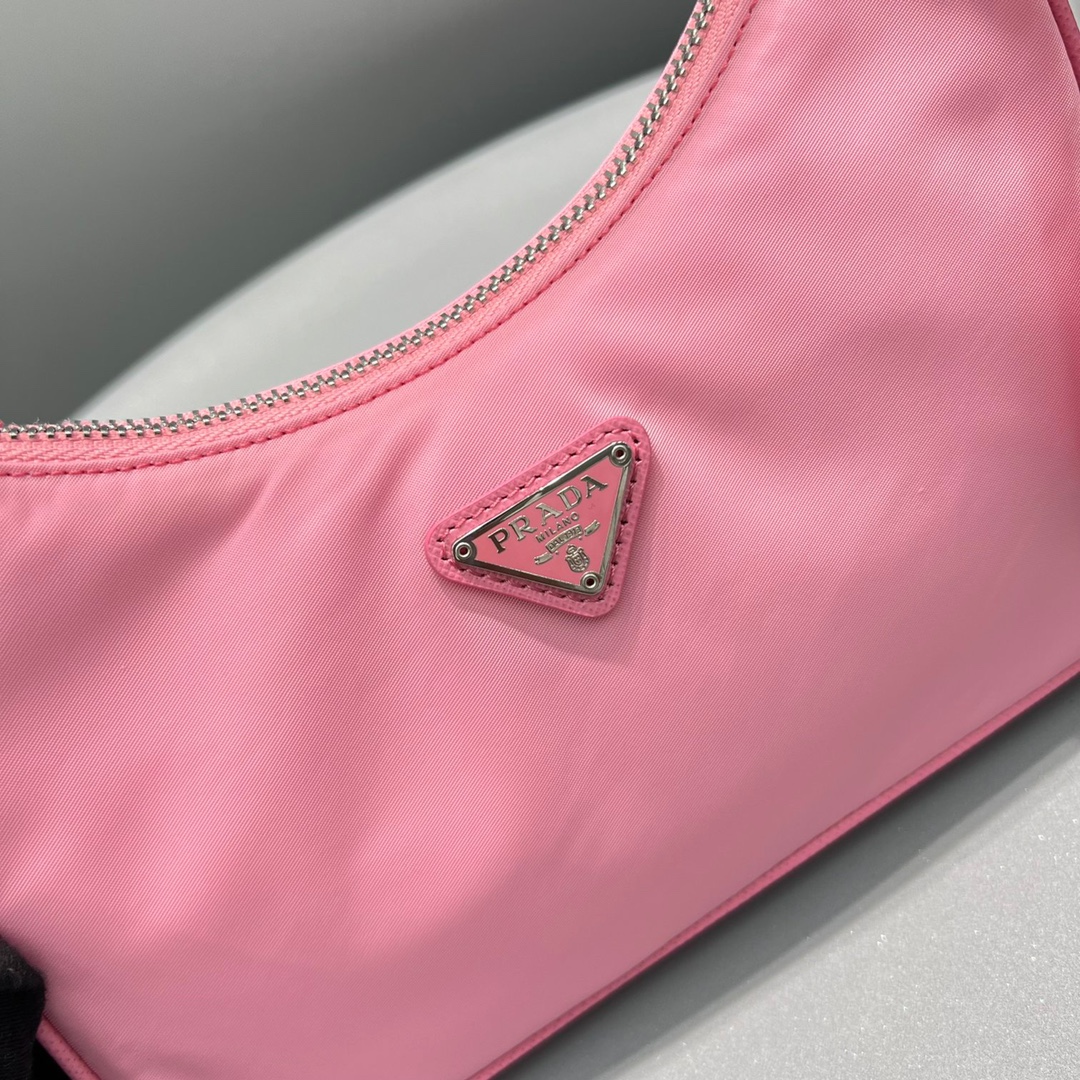 Pra*a Nylon Hobo Bag Pink