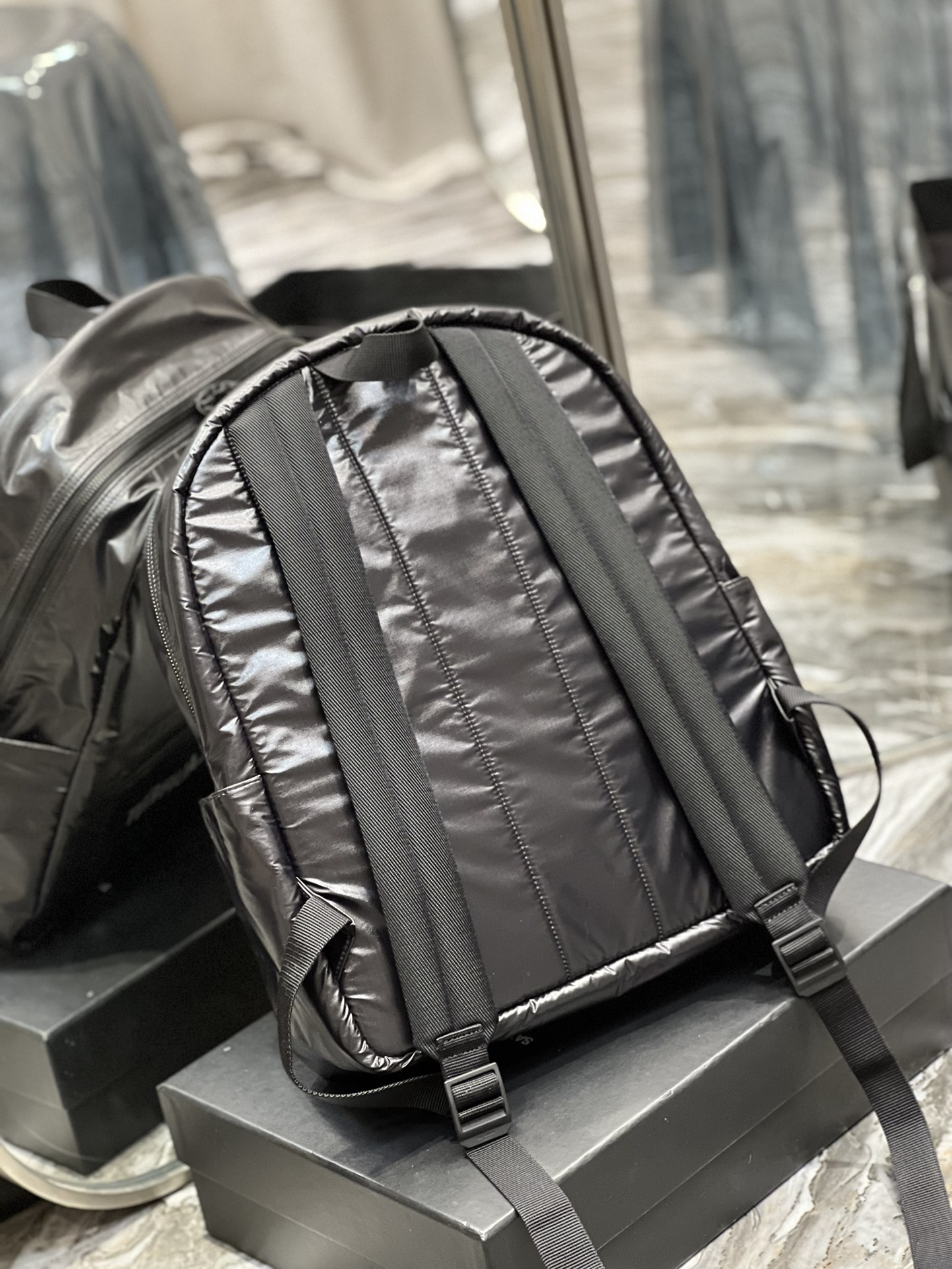 Y51 Nylon Backpack Bag Black