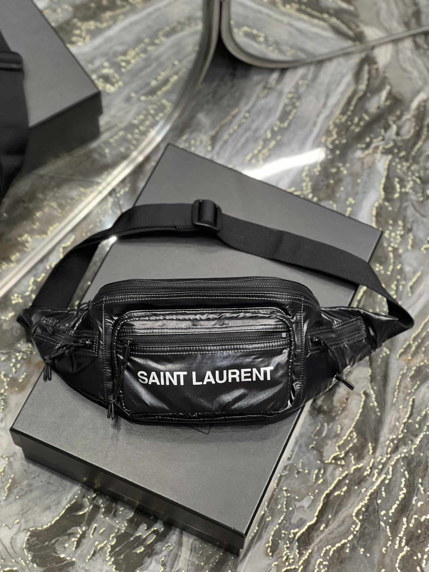 Y51 Nylon Waist Bag Black