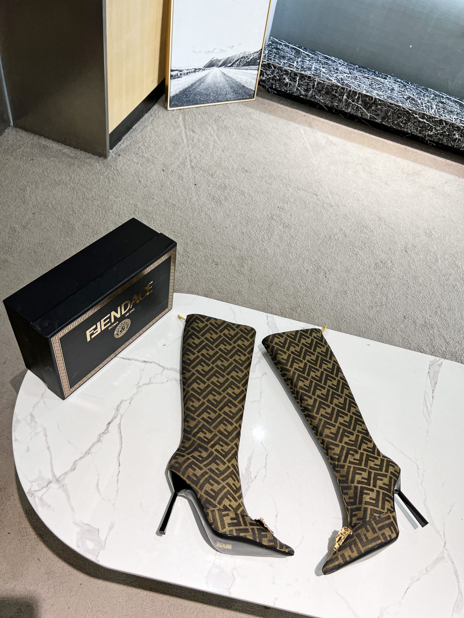 Fendace F**di X Versace Boots Heels 10.5cm