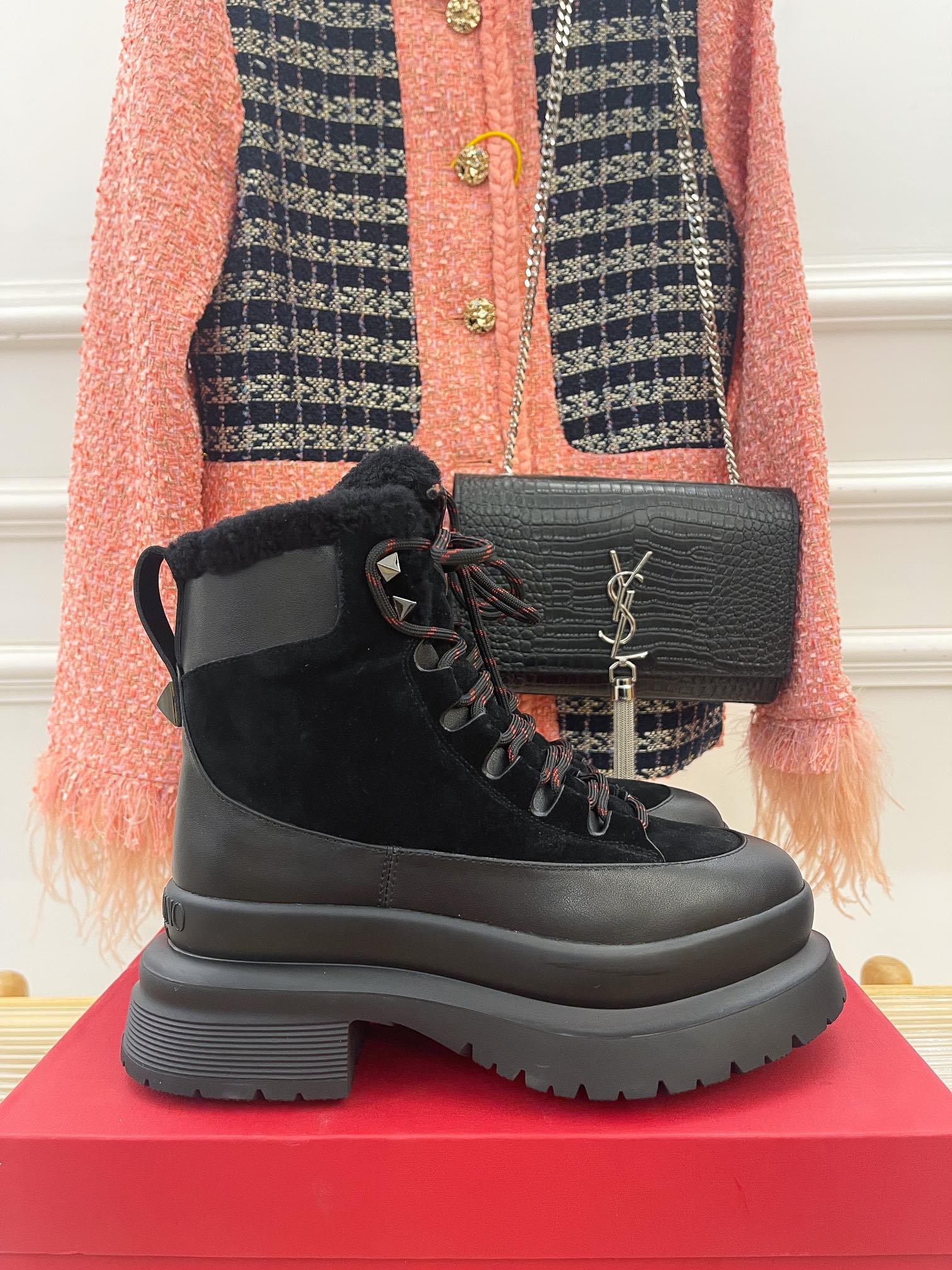 Va1e*ntin0 Boots 5cm Black