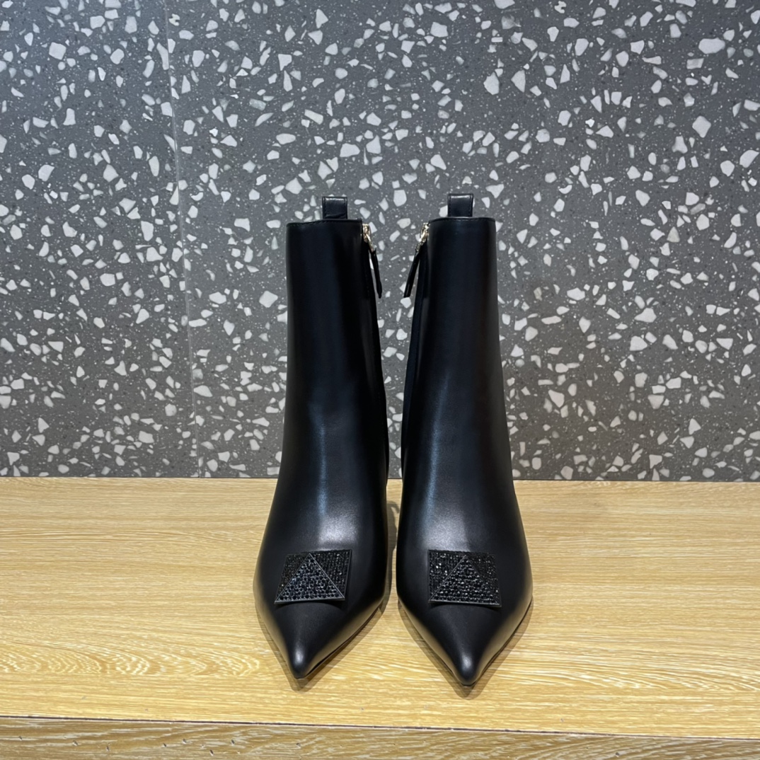 Va1e*ntin0 Boots Heels 8CM Black
