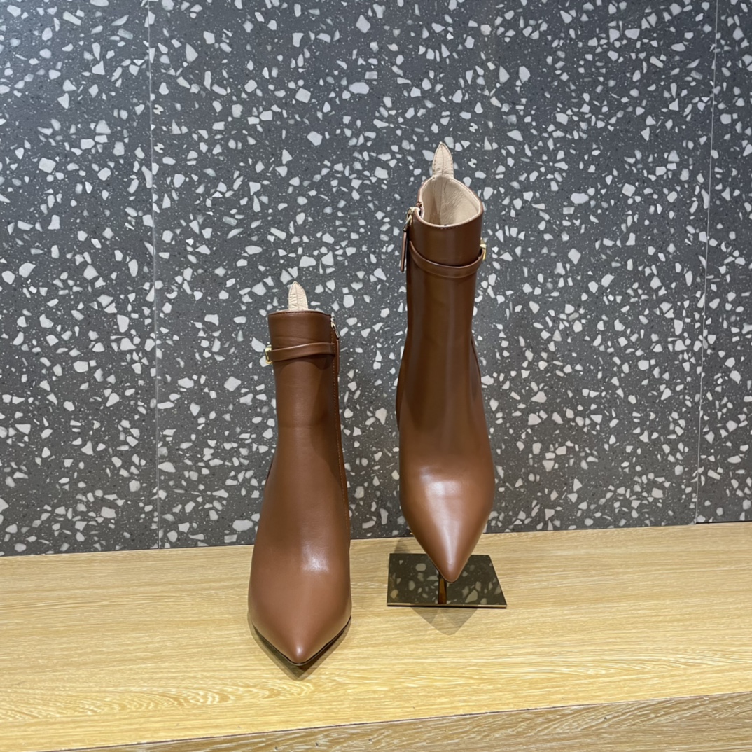 Va1e*ntin0 Boots Heels 10CM Brown