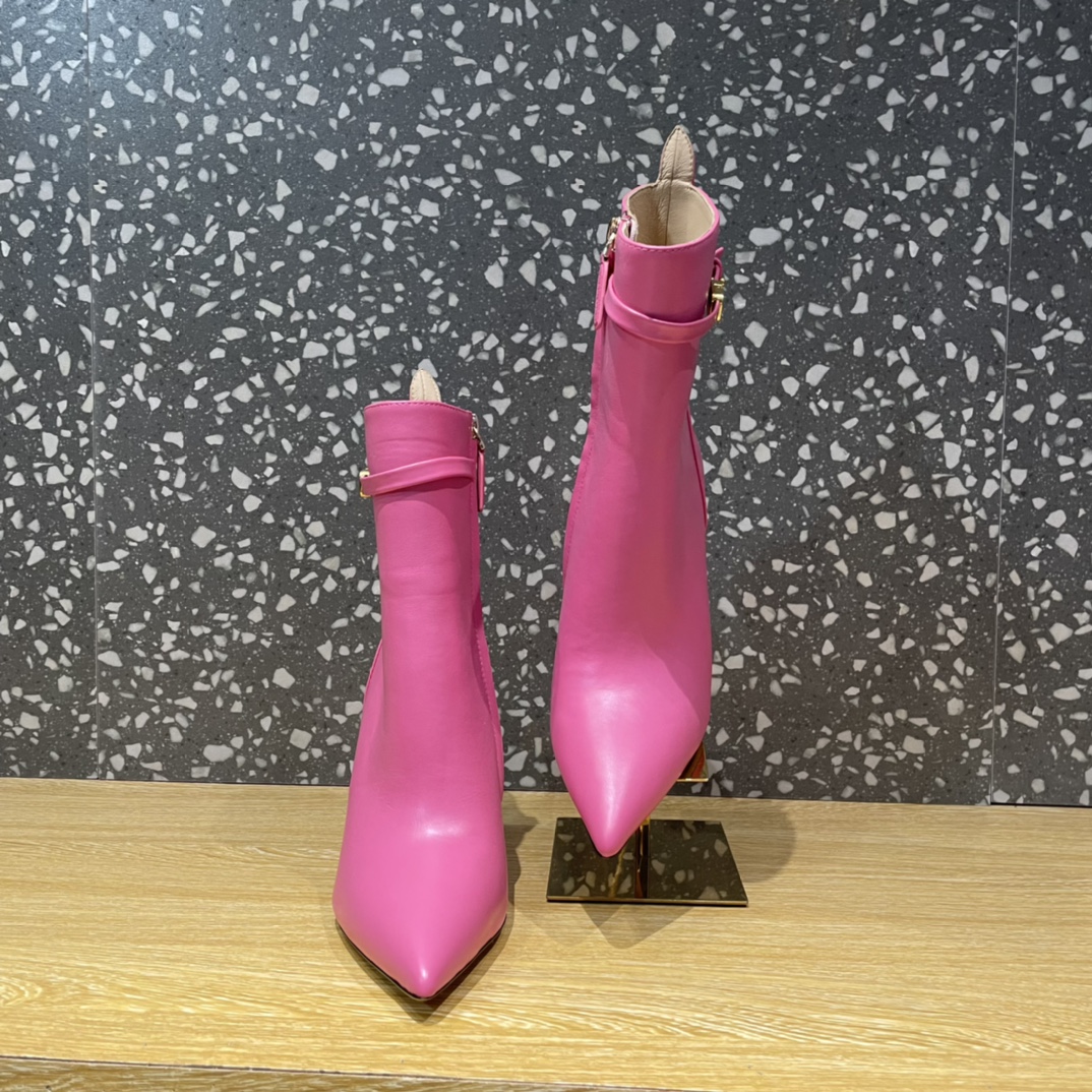Va1e*ntin0 Boots Heels 10CM Pink