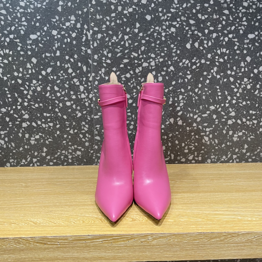 Va1e*ntin0 Boots Heels 10CM Pink