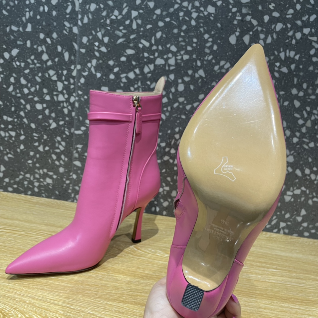 Va1e*ntin0 Boots Heels 10CM Pink
