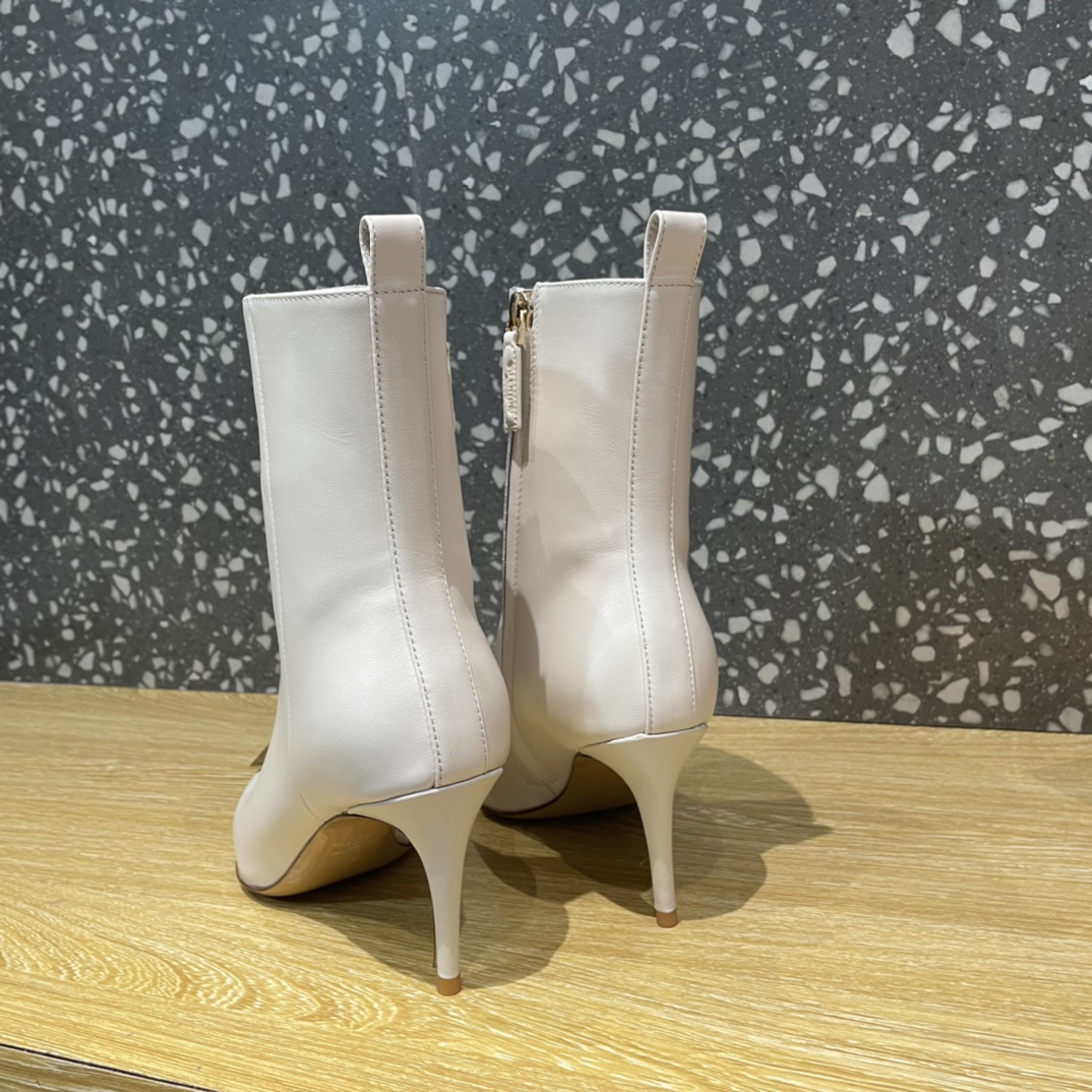 Va1e*ntin0 Boots Heels 8CM White