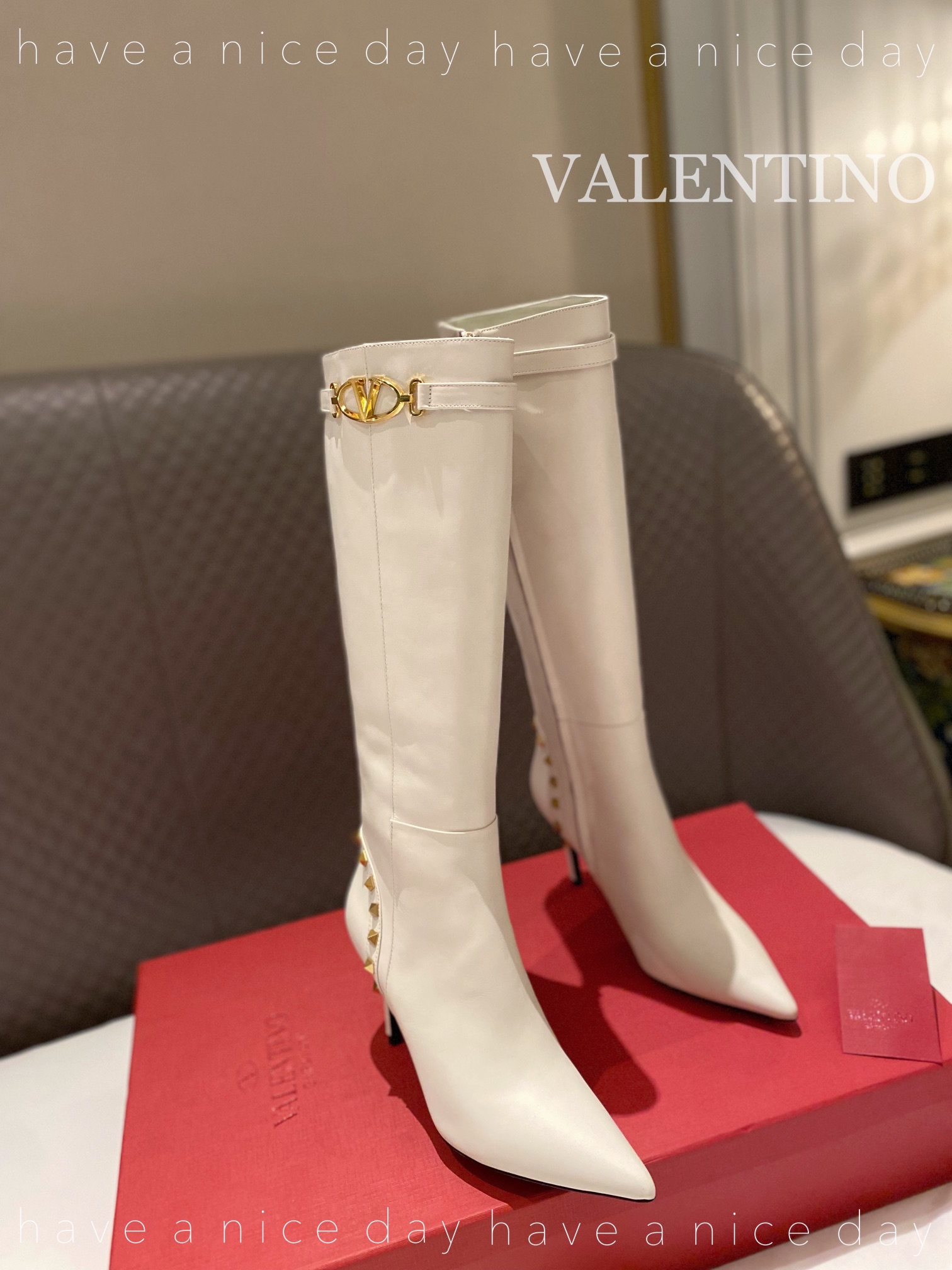 Va1e*ntin0 Boots Heels 8CM 