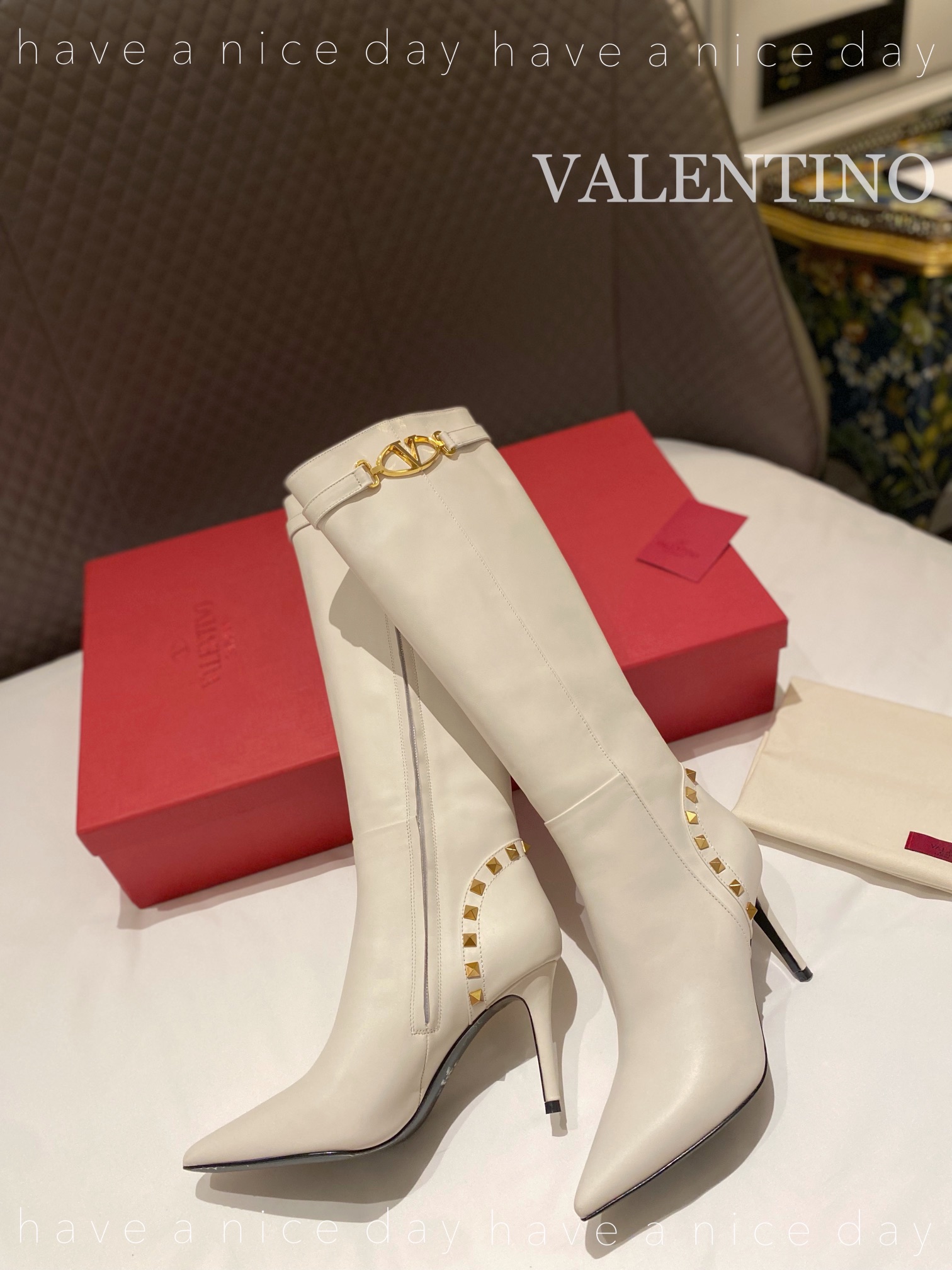 Va1e*ntin0 Boots Heels 8CM