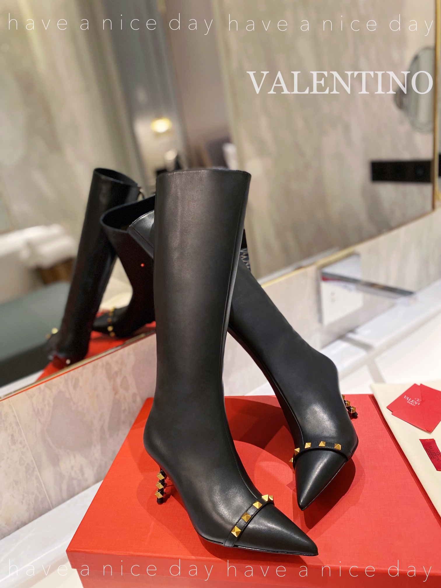 Va1e*ntin0 Boots Heels 8CM 02